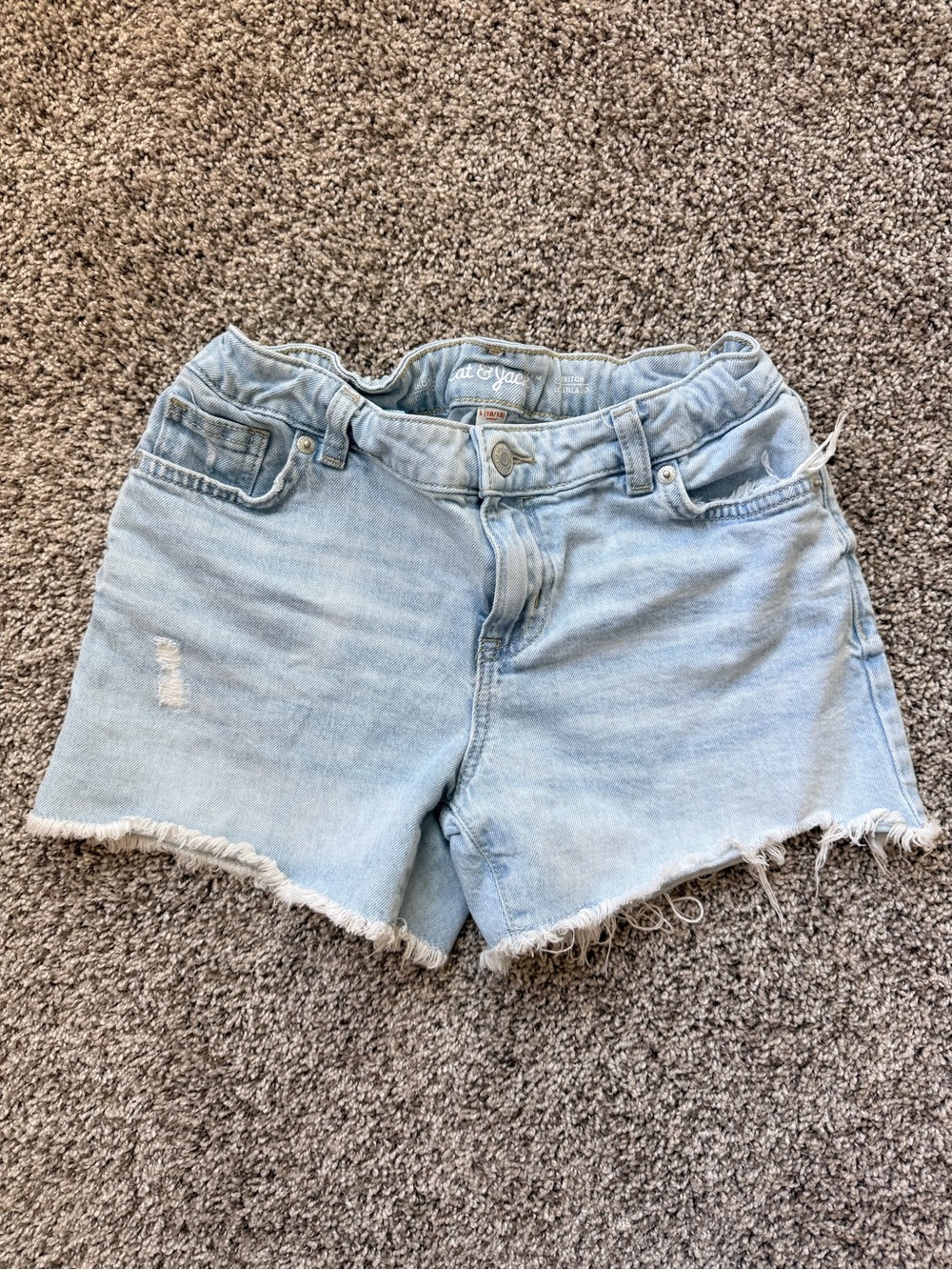 Light Blue Denim Cutoff Shorts -  Girl’s Casual Summer Short